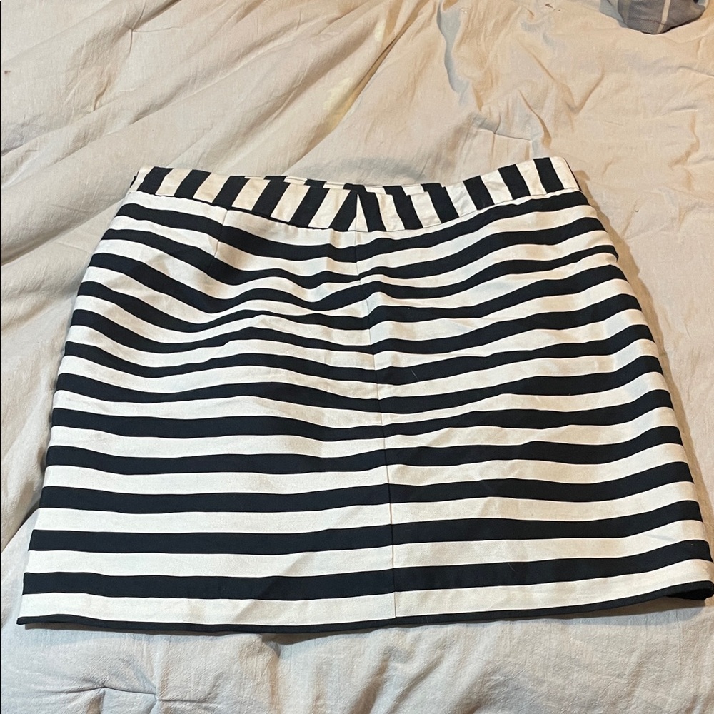 Worthington Black and White Striped Mini Skirt